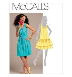 5873 SUNSHINE SLEEVELESS RUFFLE DRESS,SASH PATTERN 12-18